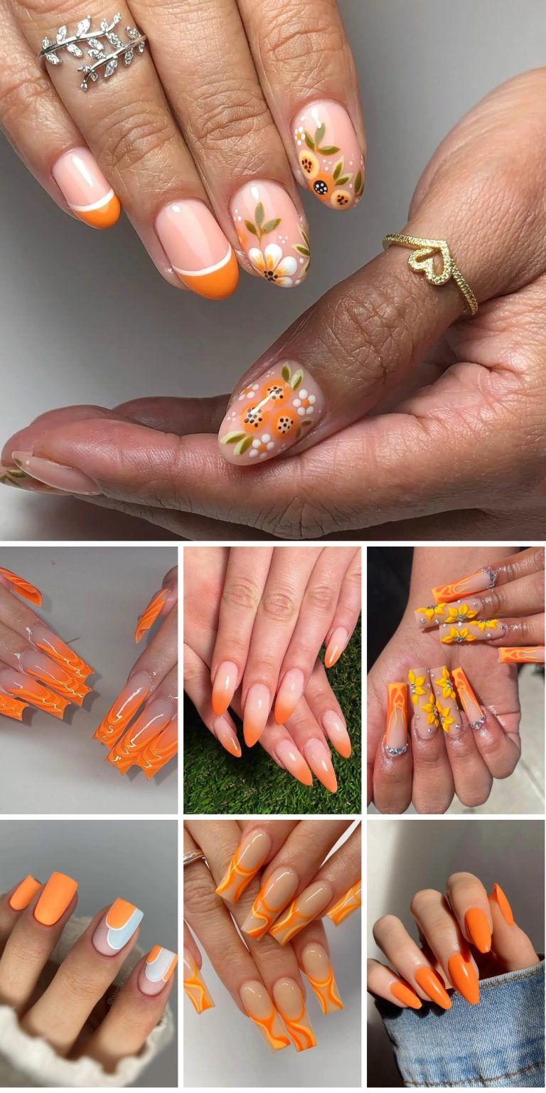 21 Cute Trendy Orange Nails